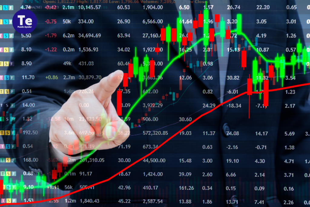 tepuedoayudar: analista revisando un gráfico de velas para establecer diferencia entre inversión y especulación